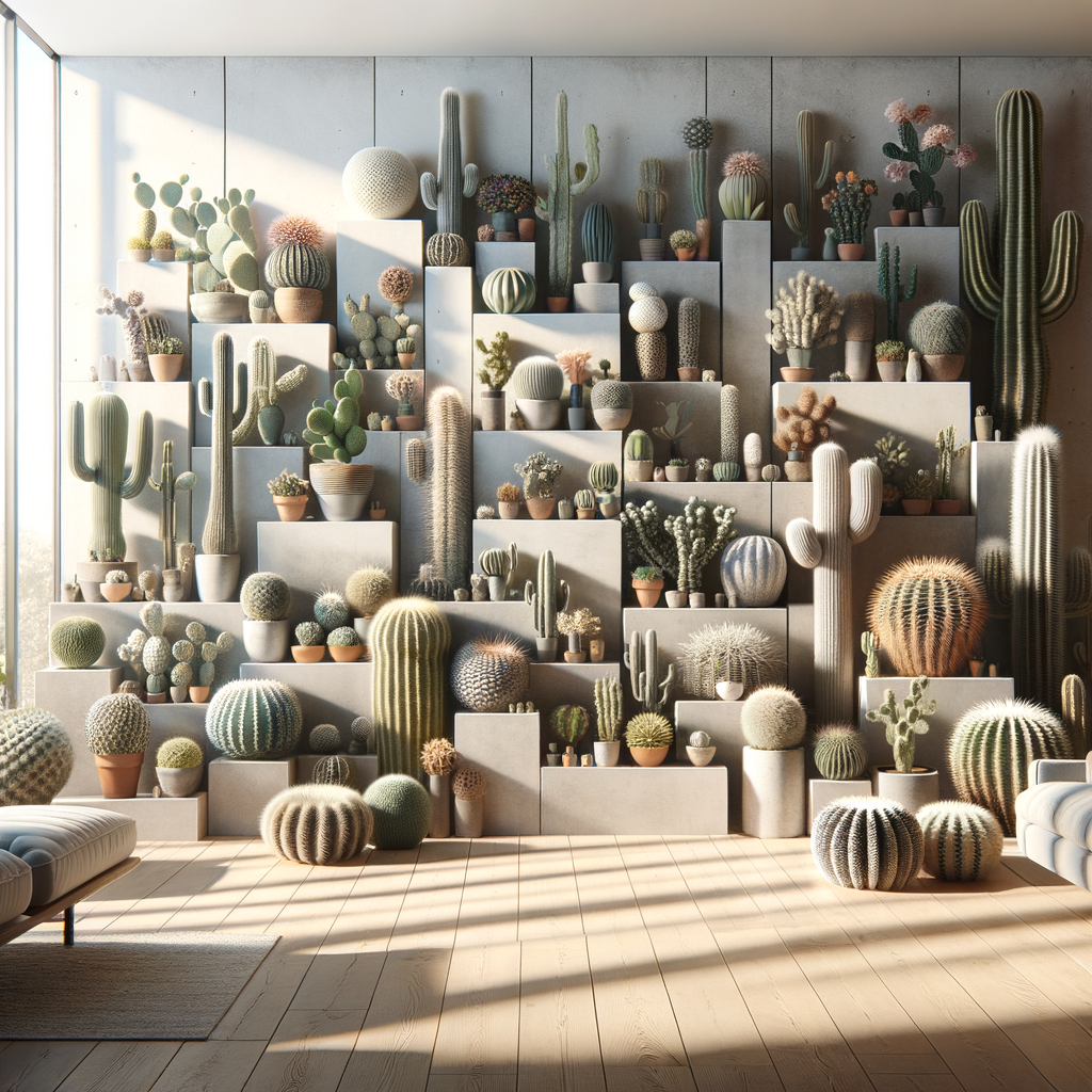Indoor cactus collection inspiration featuring a variety of cacti and succulents in a home cactus garden, showcasing themed cactus decor and cactus arrangement ideas for curating cacti at home.