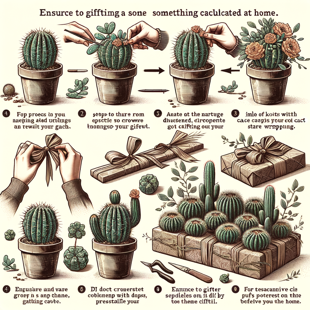 Step-by-step guide on preparing and presenting DIY homegrown cacti gifts, showcasing the unique charm of cacti as presents.