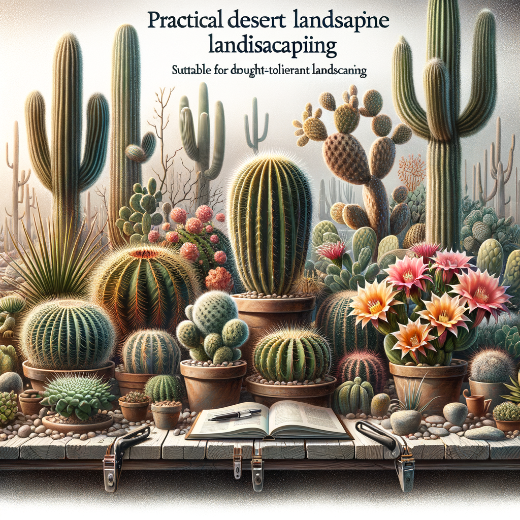 Beautiful cacti garden design showcasing drought-tolerant landscaping with various types of cacti, offering sustainable and practical desert landscaping ideas for drought-resistant plants in dry climates.