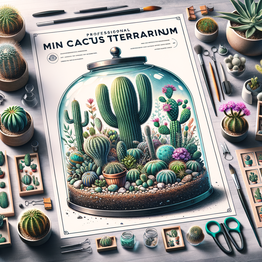 DIY cactus terrarium setup showcasing mini cactus terrarium ideas, indoor cactus terrarium care, and steps on how to make a desert, succulent, and glass cactus terrarium using a cactus terrarium kit.
