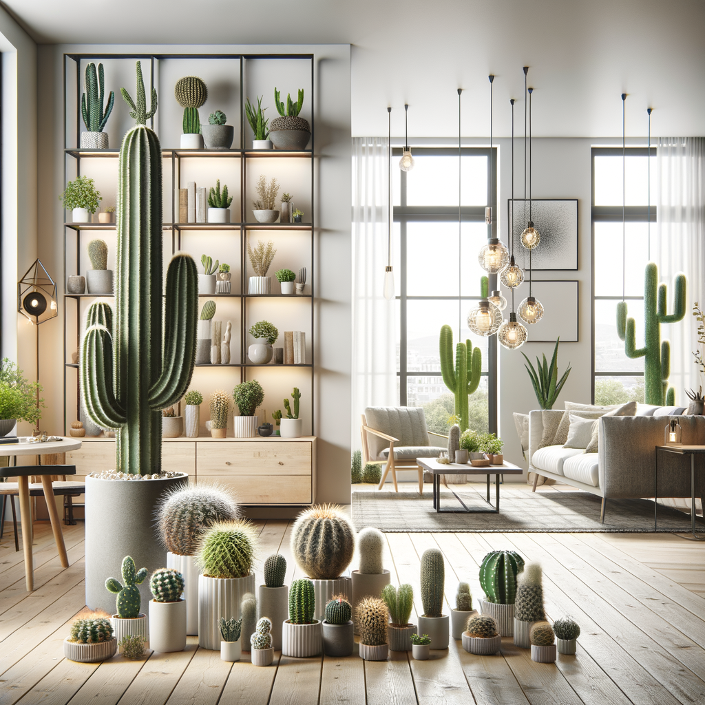 Indoor cacti arrangement showcasing the best cacti display ideas and compact cacti for apartments, maximizing space effectively in small apartment plant decor.