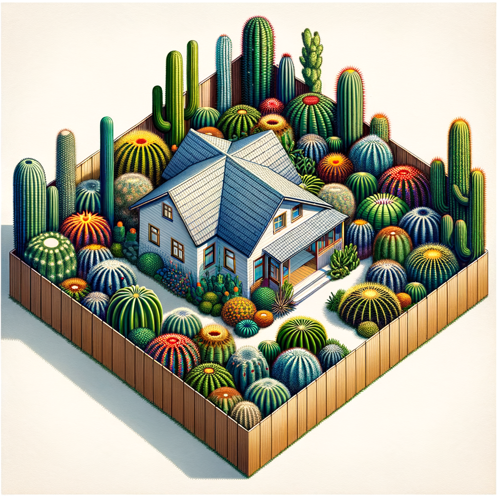 Protective cacti species serving as natural home security measures, highlighting cacti security features and defense mechanisms for plant-based home security.