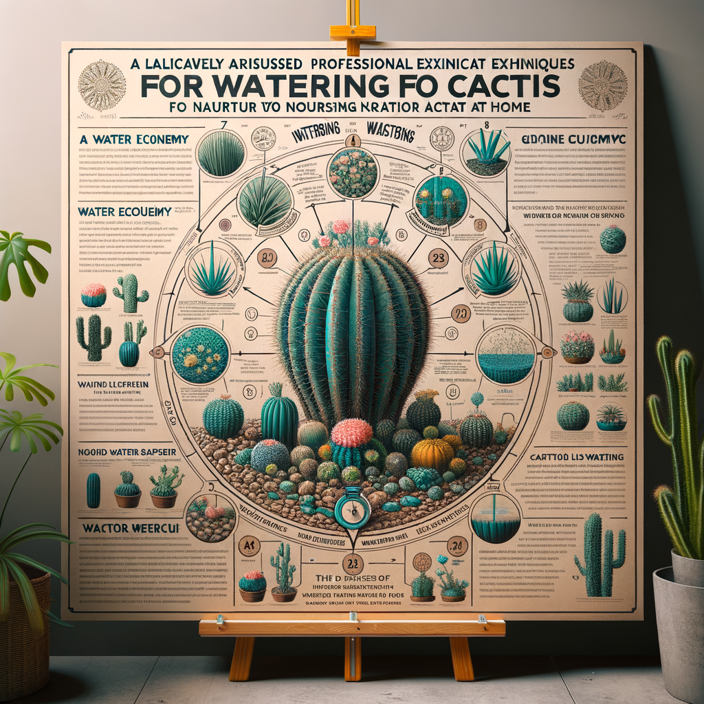 Expert guide on watering homegrown cacti, showcasing water-wise cacti care techniques and indoor cacti hydration tips for mastering proper cacti hydration.