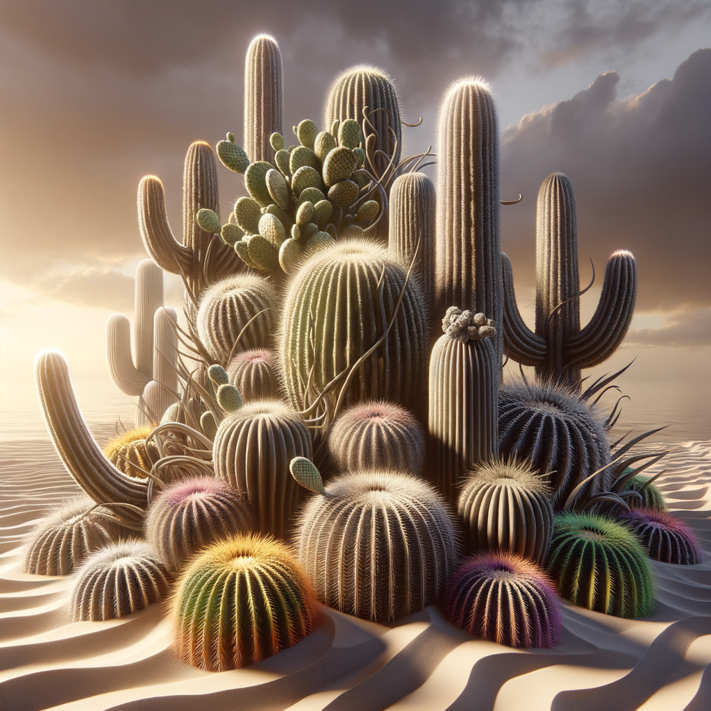 Contemporary cacti art in modern art installations, showcasing the popularity of cacti, modern cactus sculptures, and cactus artwork in current art trends.