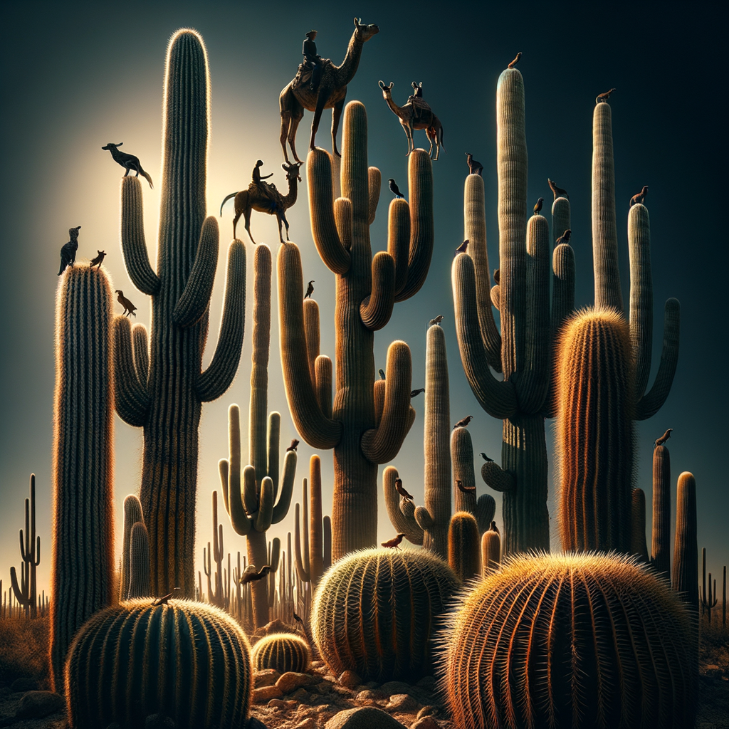 Cacti playing a crucial role in desert ecosystem balance, demonstrating their environmental impact, biodiversity, and contribution to habitat support while mitigating climate change.